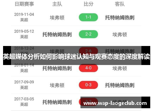 英超媒体分析如何影响球迷认知与观赛态度的深度解读